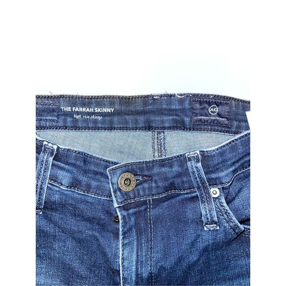 Adriano Goldschmied AG‎ 28R The Farrah Skinny High-Rise Dark Stretch Denim Jeans - Picture 3 of 8